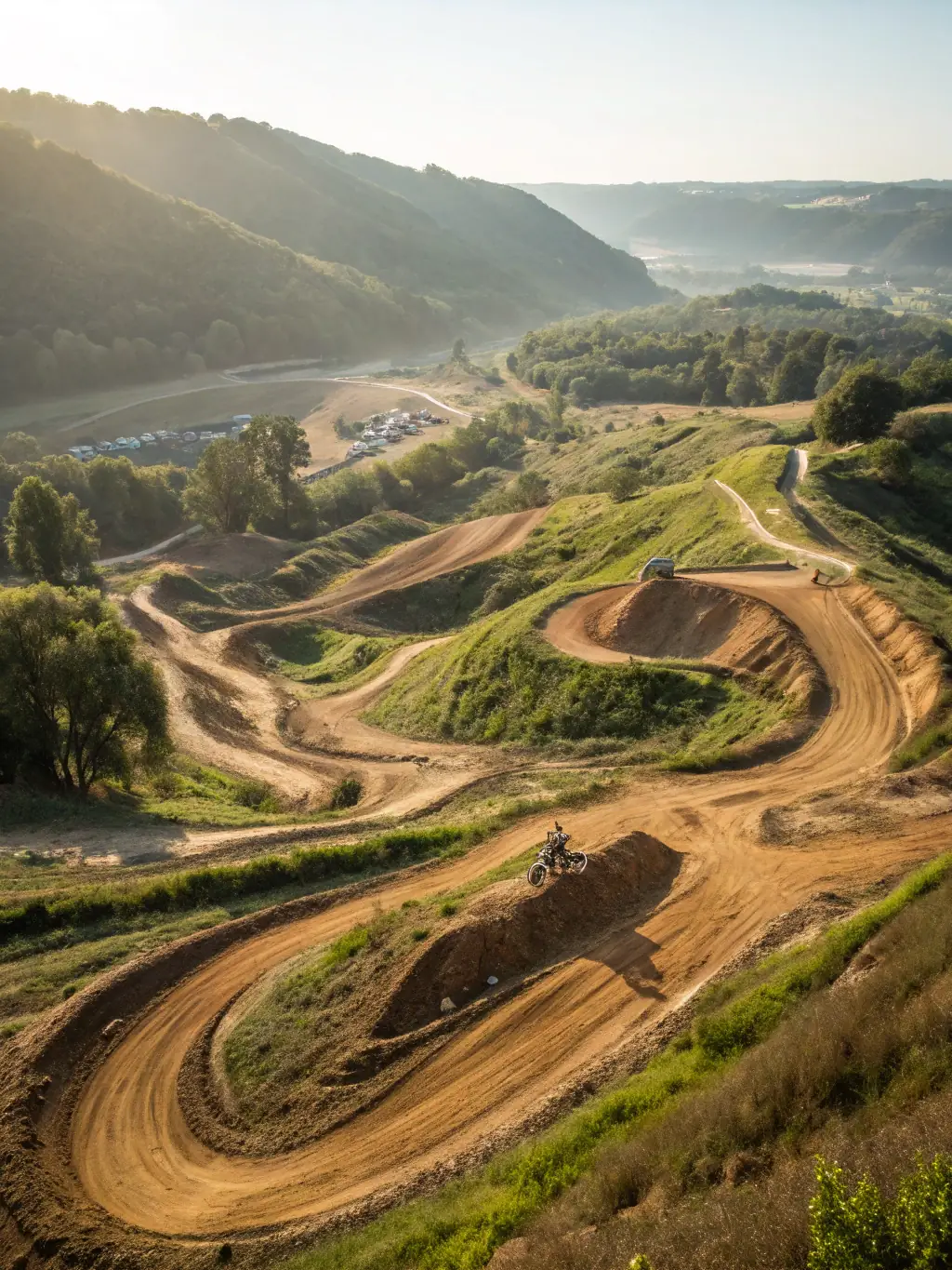 A vibrant image of a motocross event organized by MOTO CLUB DE PRANZAC, featuring riders competing and spectators cheering, capturing the community spirit and competitive atmosphere.
